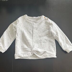 Zara Cream Long Sleeve Kids Tee with Black Dots